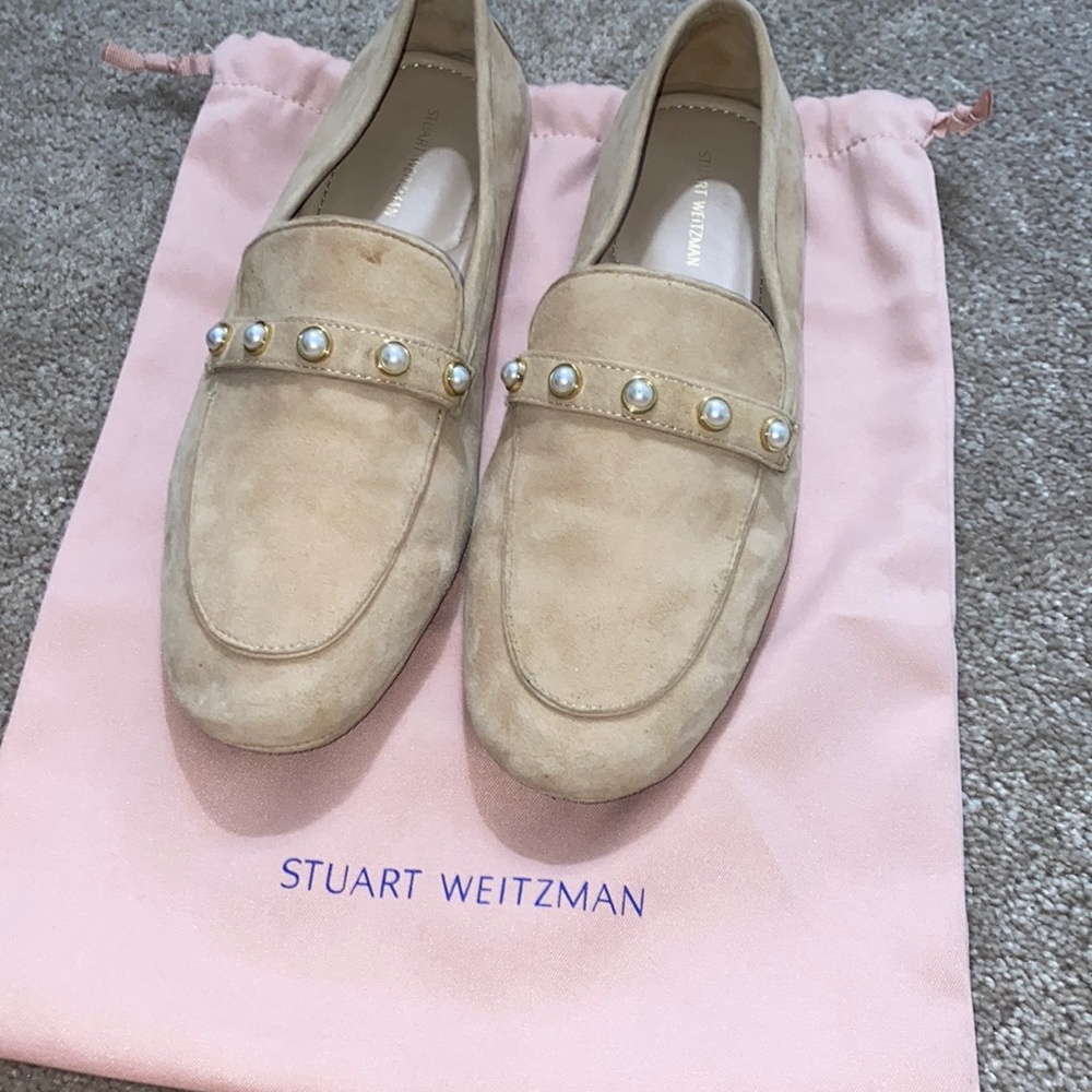 STUART WEITZMAN PEARL SUEDE DRIVING LOAFER